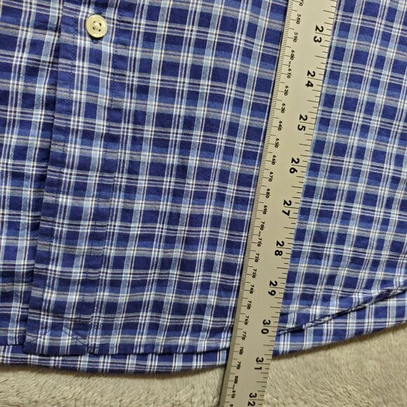 Ralph Lauren Blue Label Long Sleeve Button Down Plaid Shirt Blue White Men Sz L - Picture 10 of 11